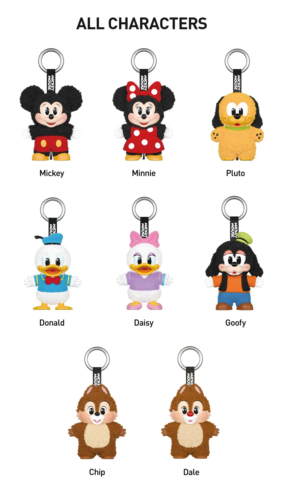 Mickey Family Cute Together Keychain Series Figures