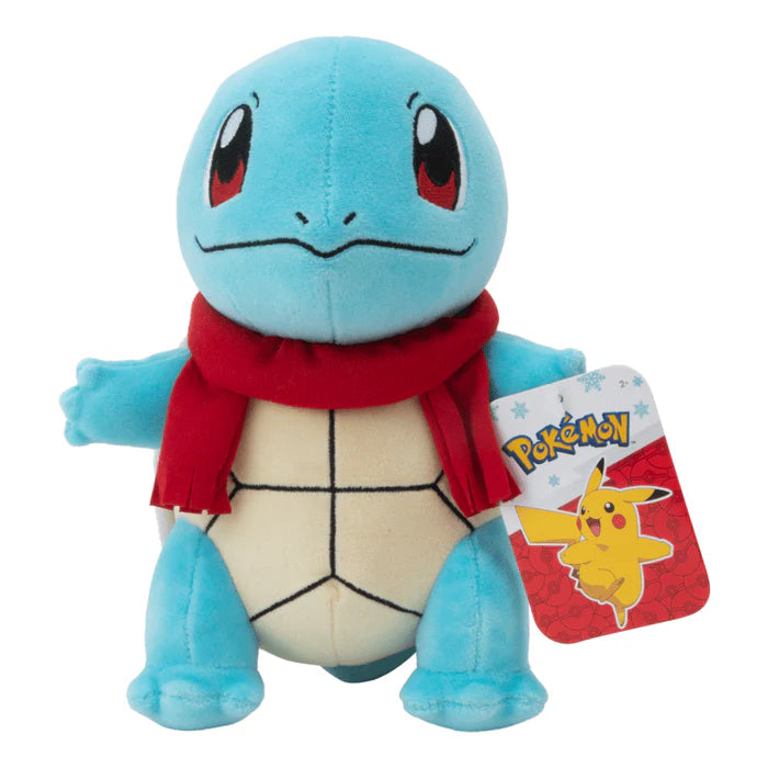 Pokémon 8” Seasonal Plush Squirtle with Red Scarf