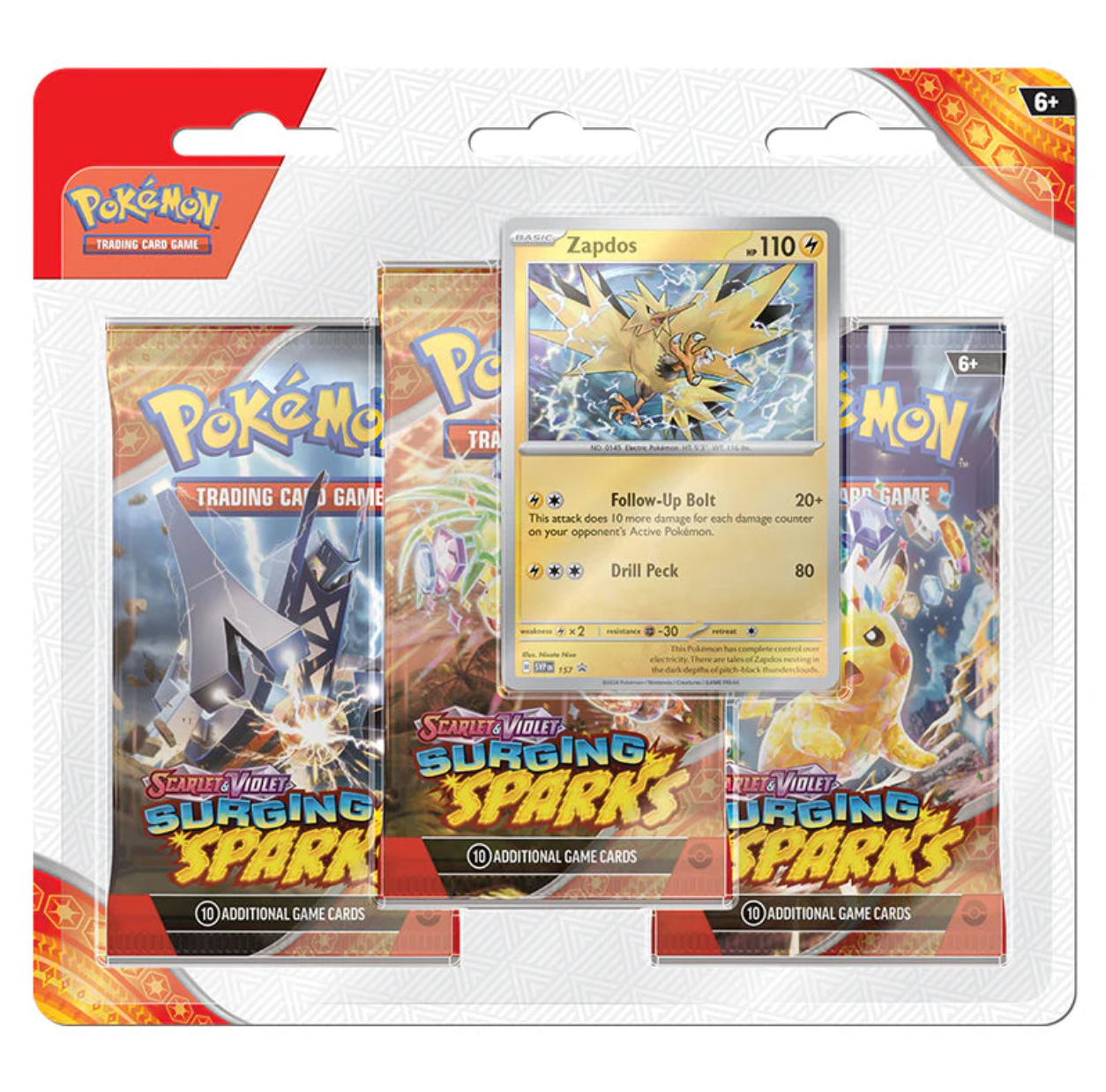Pokemon Surging Sparks 3 Pack Blister