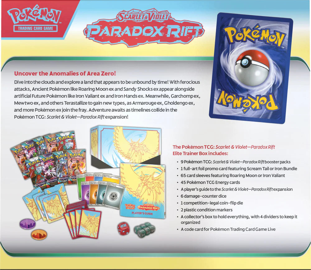 Pokemon Scarlet & Violet Paradox Rift Elite Trainer Box - Roaring Moon