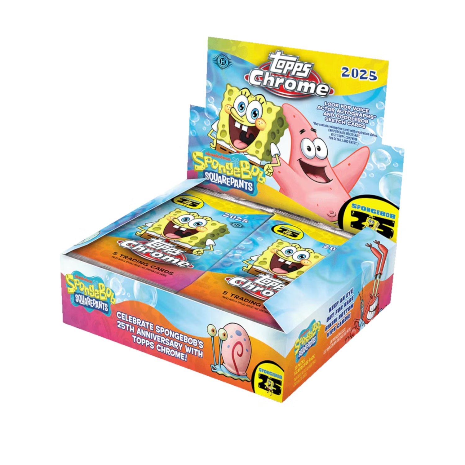 Topps Chrome SpongeBob 25th Anniversary 2025 Booster Pack