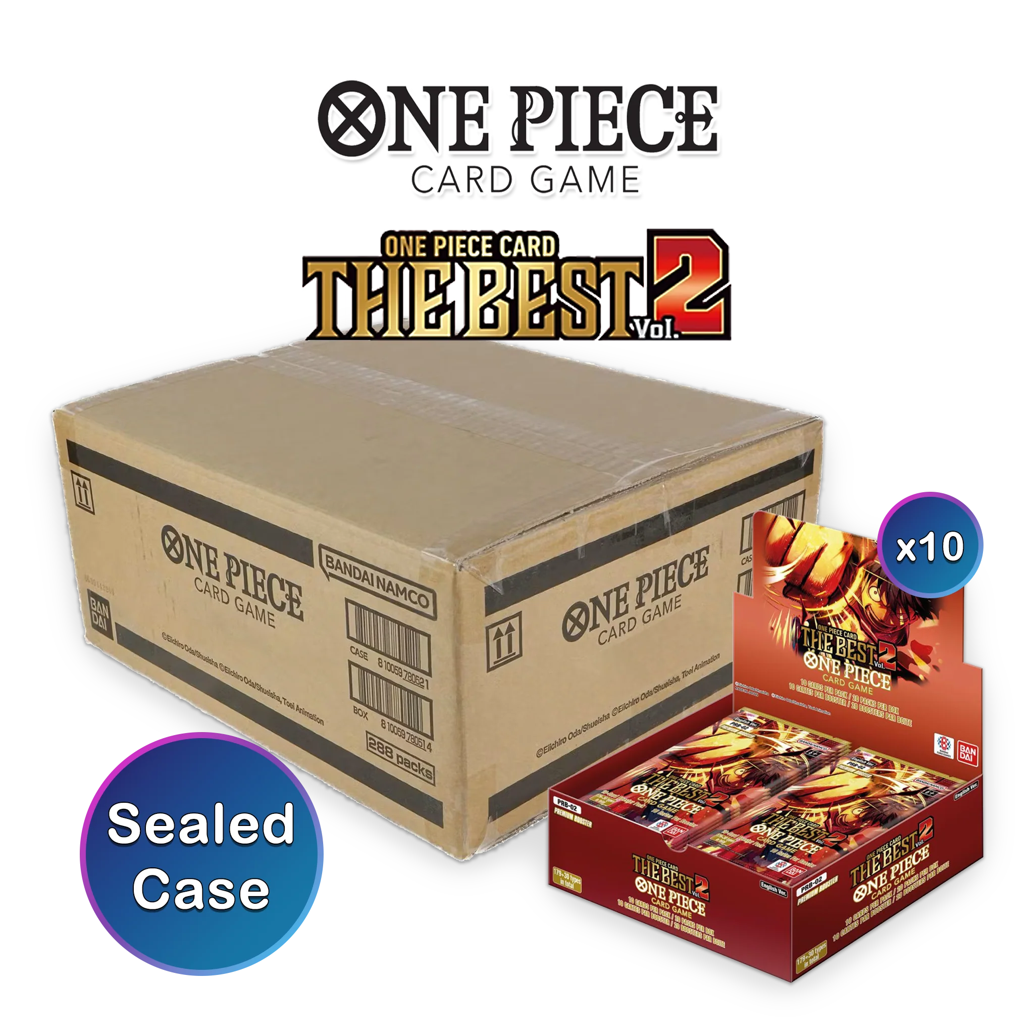 One Piece Card Game: The Best Vol.2 (PRB-02) - Premium Booster Case (10 Boxes)